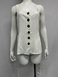 Cotton Linen Top with Brown Buttons SALE