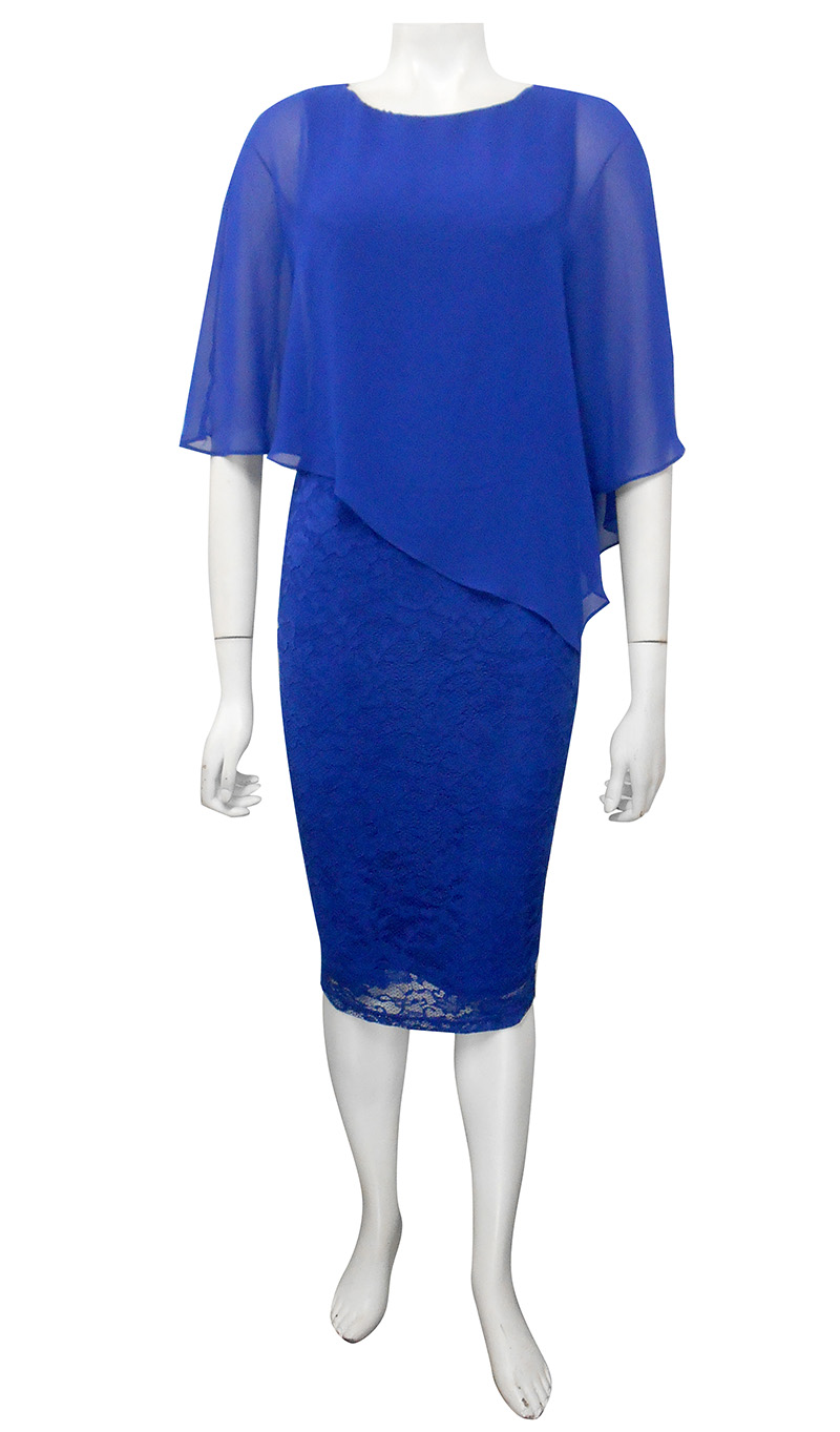 ROYAL - Karen lace dress with chiffon overlay