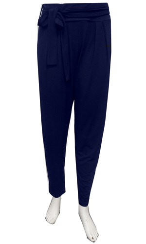 NAVY - Karla soft knit pant with tie