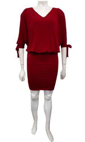 RED - Ruth batwing tie dress