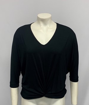 Twist Front Bamboo Top BLACK