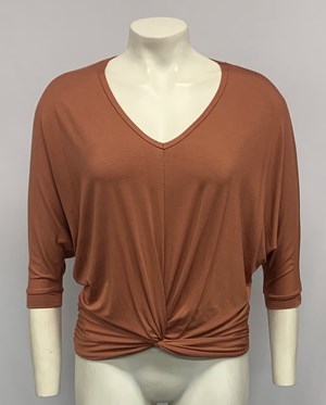 Twist Front Bamboo Top RUST