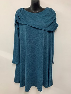 Emma Shawl Woolly Knit Dress/Tunic TEAL