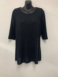 Suzie Knit Top with button detail BLACK