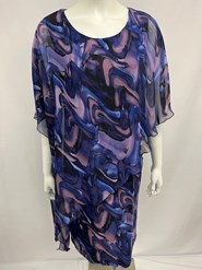 Printed Chiffon Overlay Dress w/Matching Soft Knit Print 2