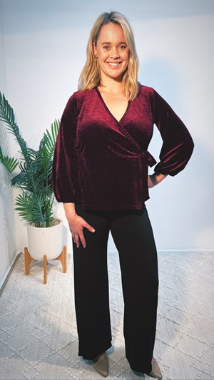 Crushed Velour Knit Top PORT