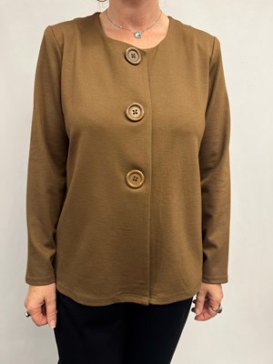 Ponte Jacket with buttons CHOCOLATE