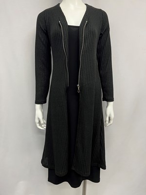 Ribbed Knit Zip Jacket CAN BE WORN OPEN AS PICTURED OR CLOSED