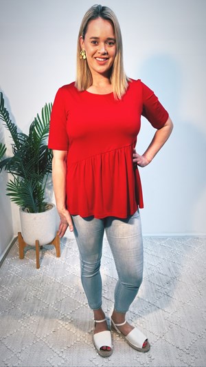 Hallie Bamboo Top RED