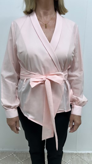 LIMITED 100% Cotton Wrap Top PINK