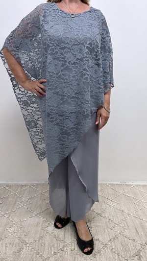 Lace Overlay Top SILVER