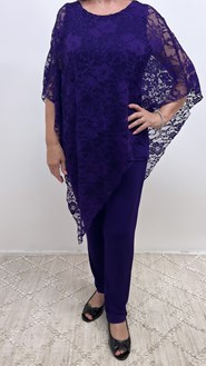 Lace Overlay Top PURPLE
