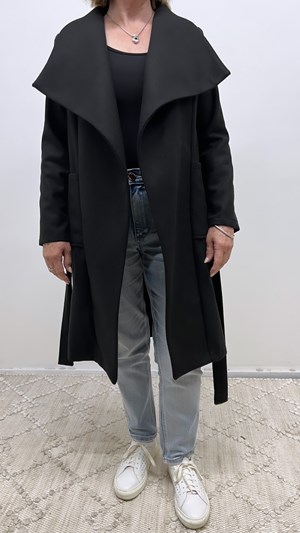 Wool Blend Jacket w/Pockets BLACK