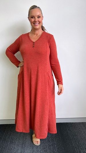 Taboo Dress w/Pockets RUST