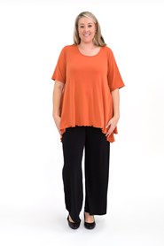 Soft Knit Top with Peaked Sides CURRY