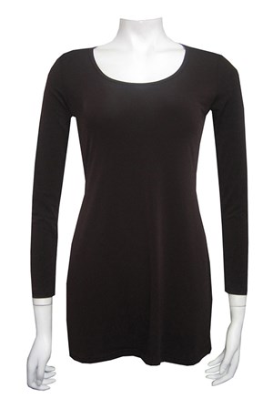 BLACK - Soft knit long sleeve tunic top