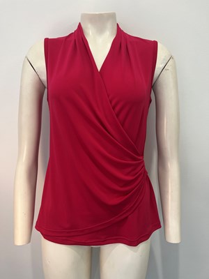 Faux Wrap Singlet FUCSHIA