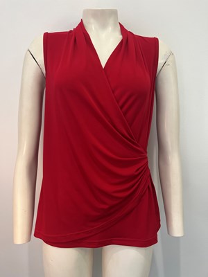 Faux Wrap Singlet RED