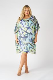 Printed Chiffon Dress w/Soft Knit Lining