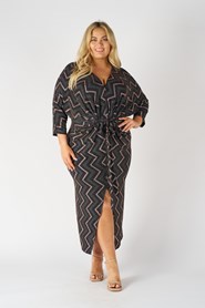 Sparkle Knit Maxi Dress w/tie belt and split front