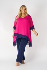 Contrast Chiffon Top