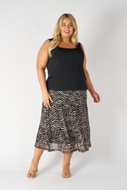 Animal Mesh Skirt w/Lining