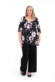Sofia Angle Hem Top - Can be woren off or on the shoulder PINK FLORAL