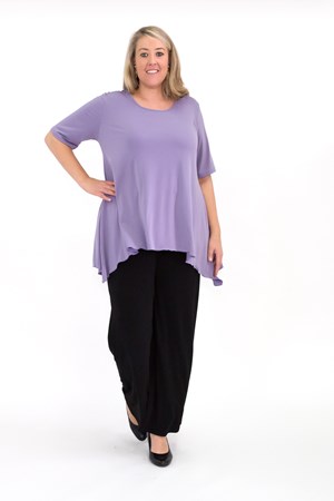 Soft Knit Top with Peaked Sides DUSK