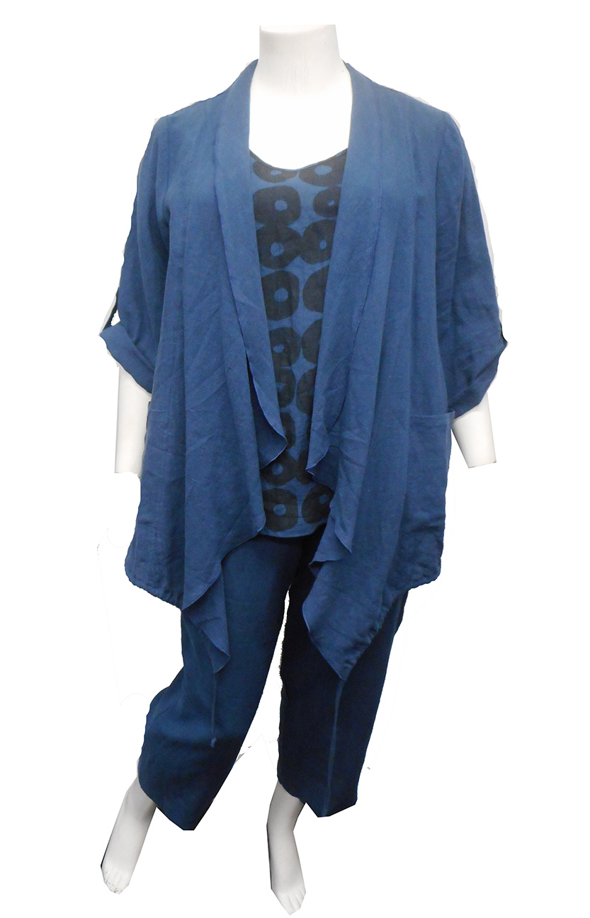 RTM 1-2475 LINEN Jacket in BLUE, also available in RUST