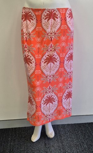 PRINT soft knit skirt with side splits