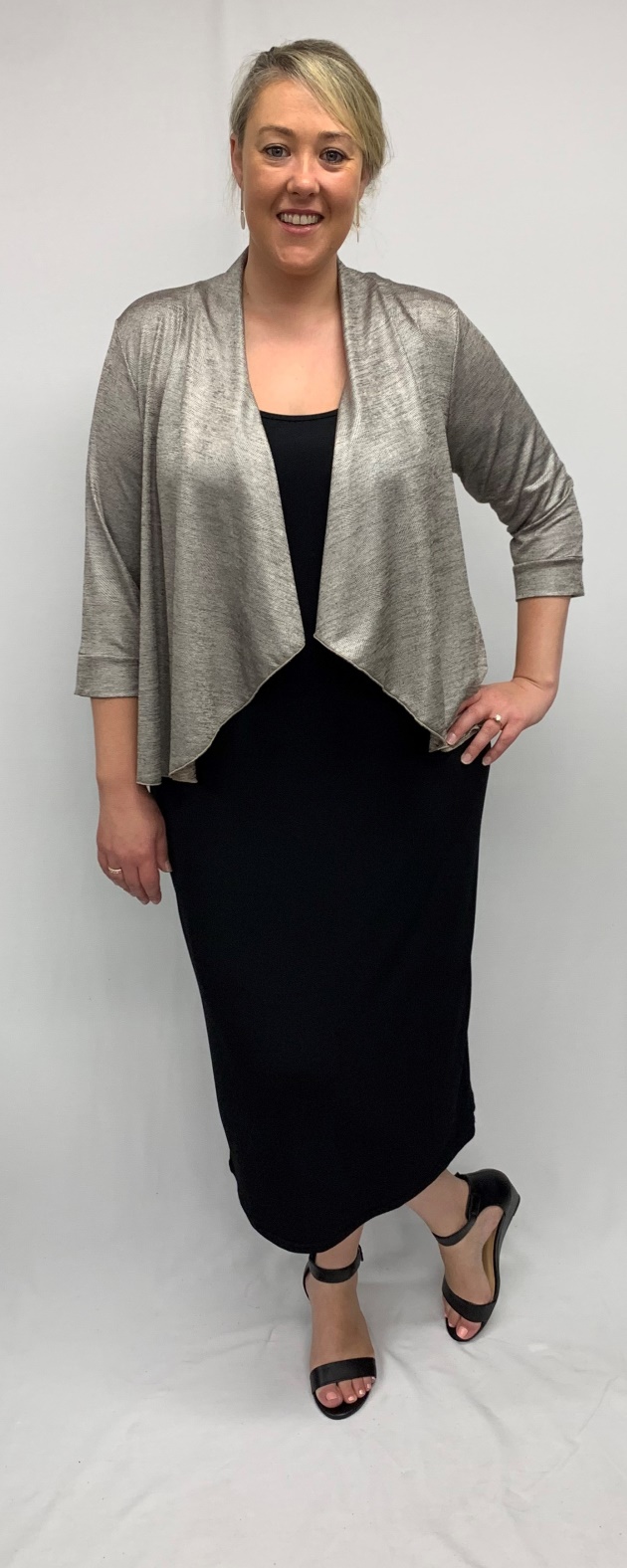 Ally Metallic Knit Shrug