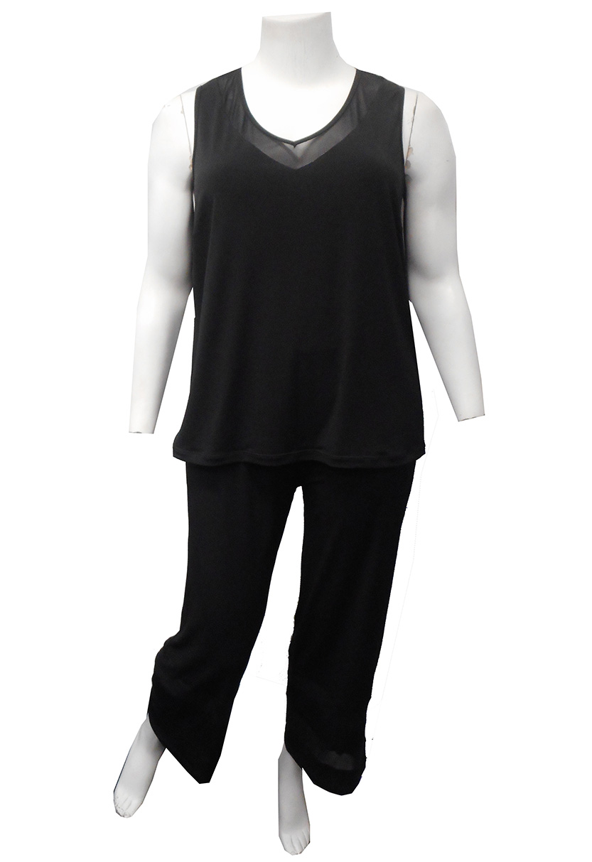 Tori soft knit singlet with mesh