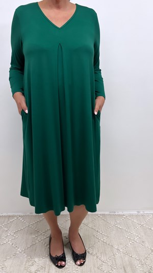 Inverted Pleat Dress GREEN