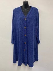 Alba Wool Knit Cardi with wood buttons BLUE