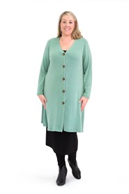 Alba Wool Knit Cardi with wood buttons APPLE GREEN