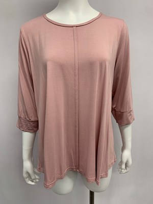 DONNA DETAILED FRONT TOP BAMBOO DUSTY PINK