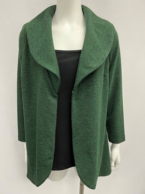 Julia Woolly Knit Jacket can be worn open or closed GREEN