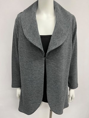 Julia Woolly Knit Jacket can be worn open or closed GREY