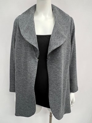Julia Woolly Knit Jacket can be worn open or closed GREY