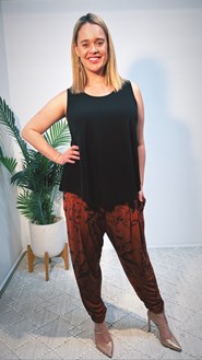 RUST Print Ruched Side Pant