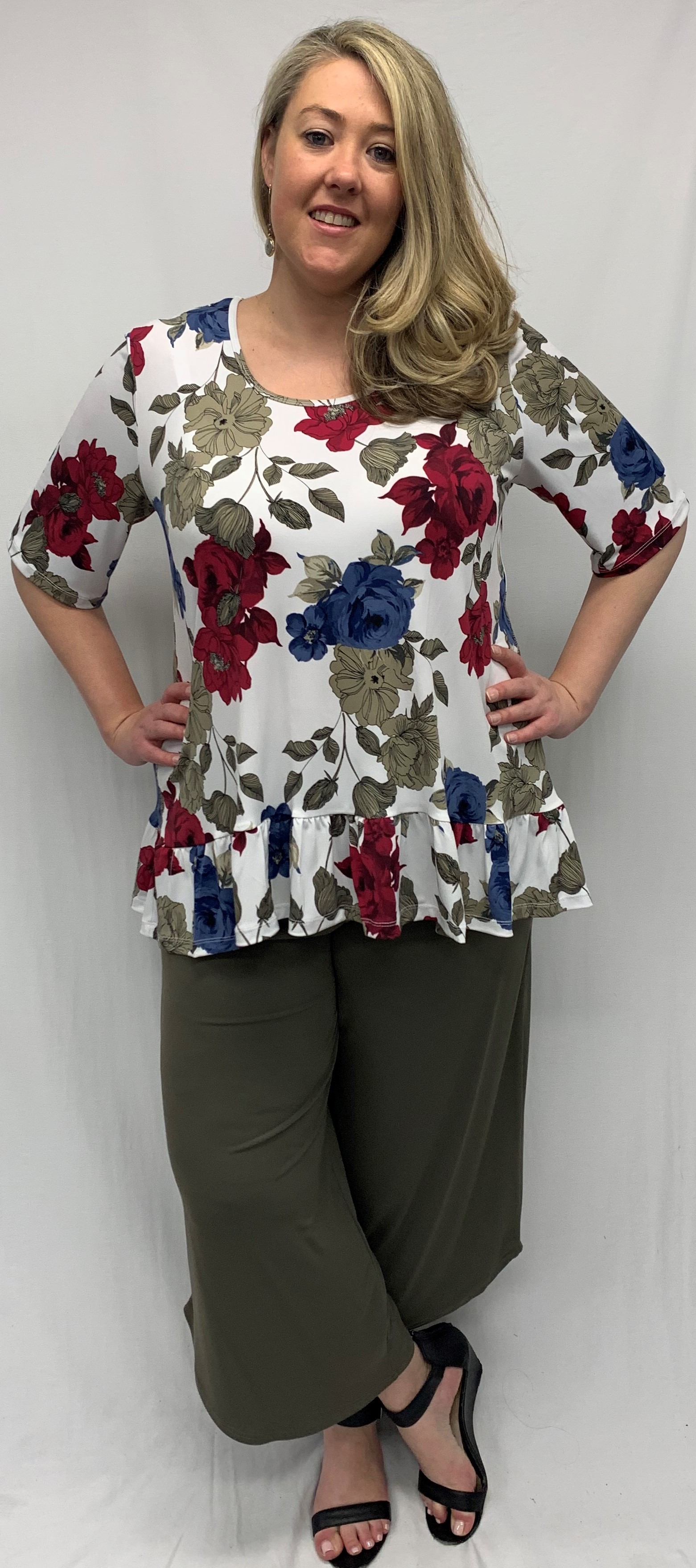 Carla Soft Knit Gathered Fill Hem Top