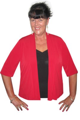 Soft Knit Shrug With 3/4 Sleeves